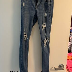 Old Navy Distressed Blue Skinny Jeans
